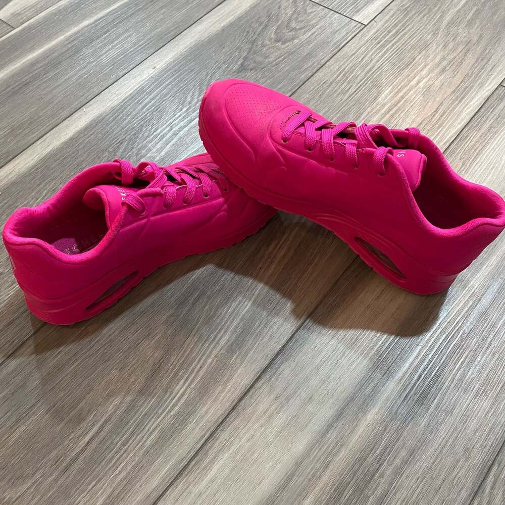 Skechers Women's Street Uno - Night Shades Hot Pink Casual Sneakers - Picture 2 of 5
